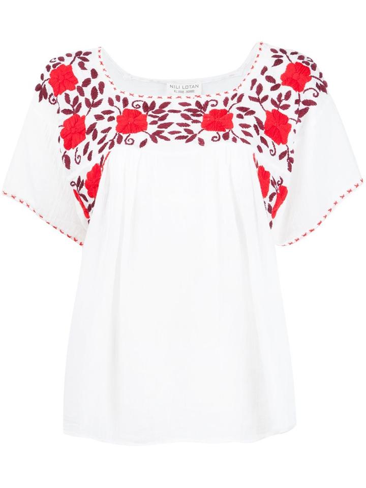 Nili Lotan Floral Detailing Blouse
