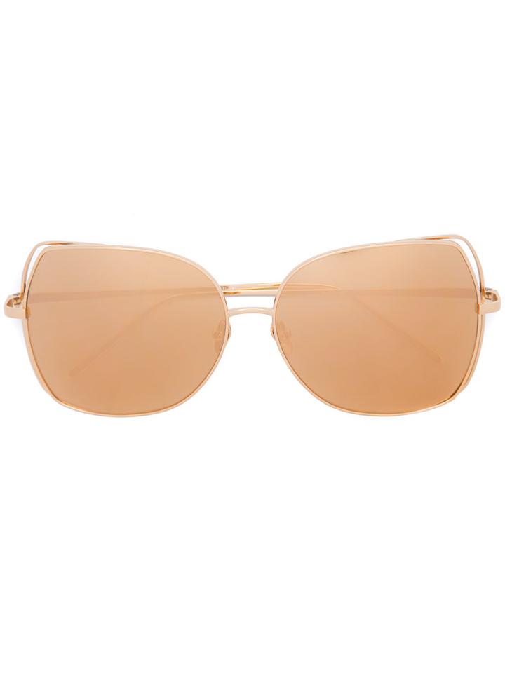 Linda Farrow Oversized Sunglasses, Grey, Metal (other)/acetate