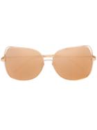 Linda Farrow Oversized Sunglasses, Grey, Metal (other)/acetate