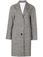 Calvin Klein Check Patterned Coat - White