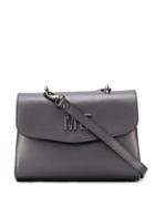 Marc Ellis Logo Plaque Flap Satchel - Grey