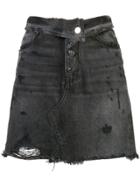 Amiri Distressed Denim Skirt - Black