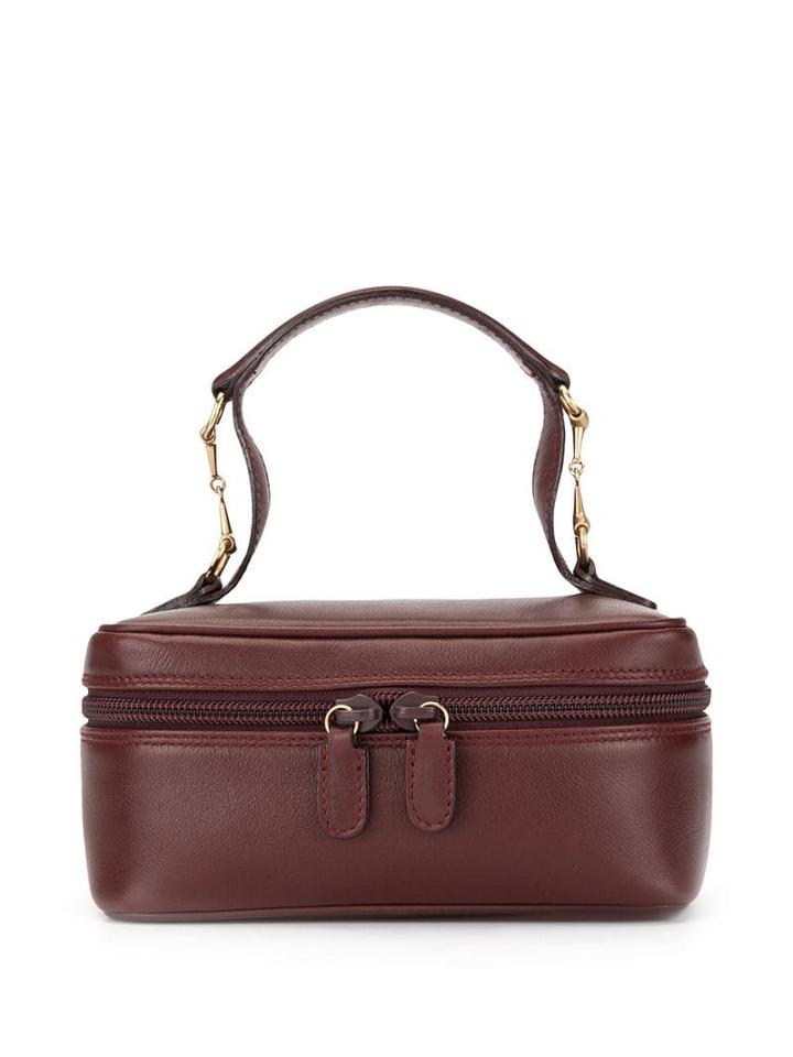 Gucci Pre-owned Horesbit Cosmetic Vanity Handbag - Brown