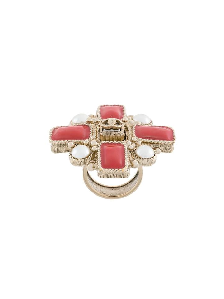 Chanel Pre-owned Circular Cc Ring - Multicolour