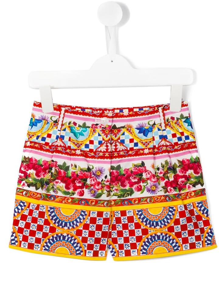 Dolce & Gabbana Kids Mambo Print Shorts, Girl's, Size: 12 Yrs