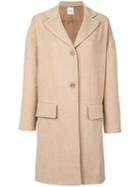 Agnona - Flap Pocket Coat - Women - Silk/cupro/camel Hair - S, Nude/neutrals, Silk/cupro/camel Hair