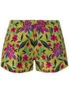 Prada Floral Print Swim Shorts - Yellow