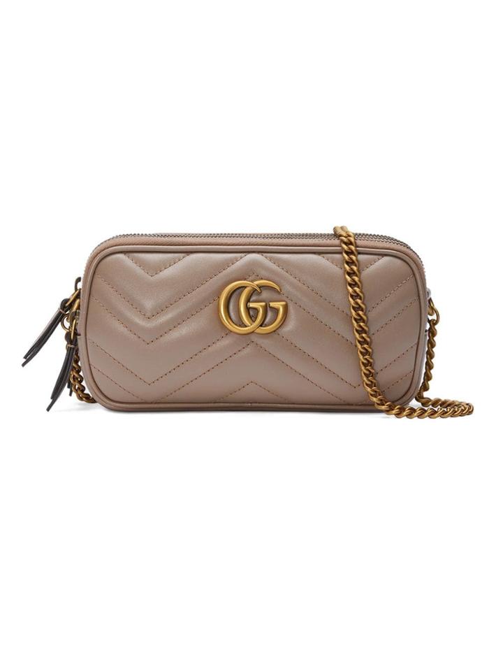 Gucci Gg Marmont Mini Chain Bag - Neutrals