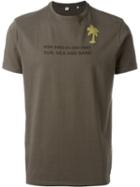 Aspesi Palm Print T-shirt, Men's, Size: M, Green, Cotton