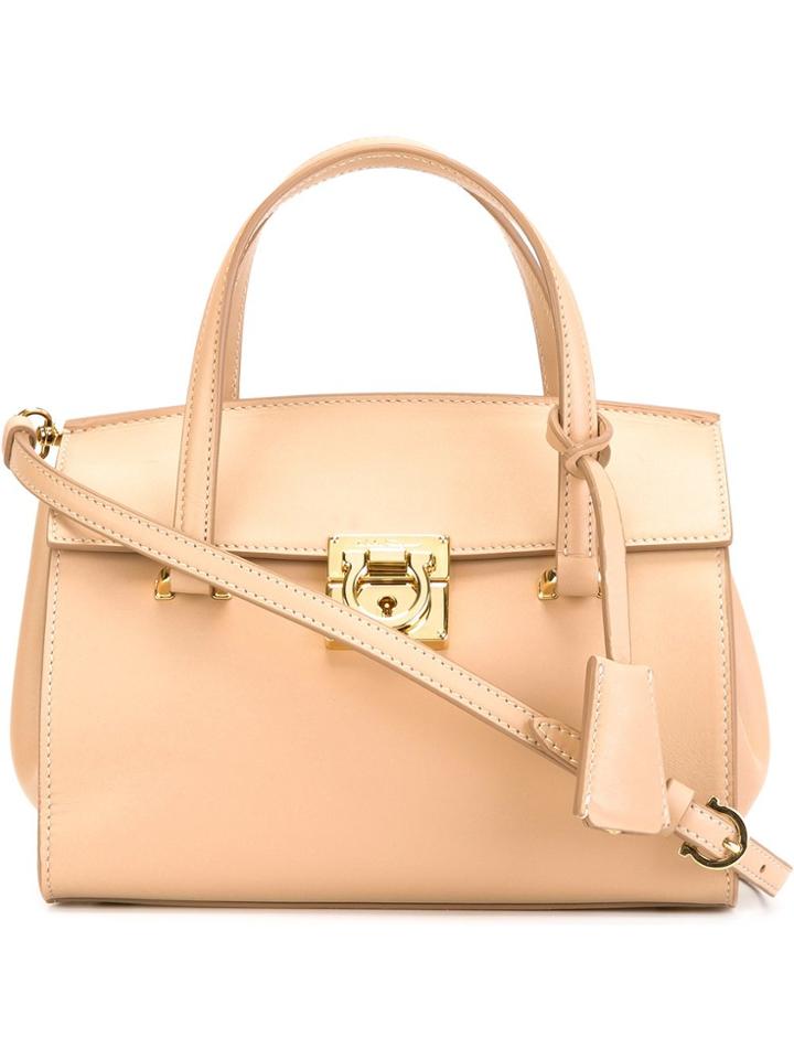 Salvatore Ferragamo 'mara' Tote - Nude & Neutrals