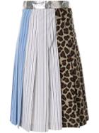 Msgm Paneled Pleated Skirt - Multicolour