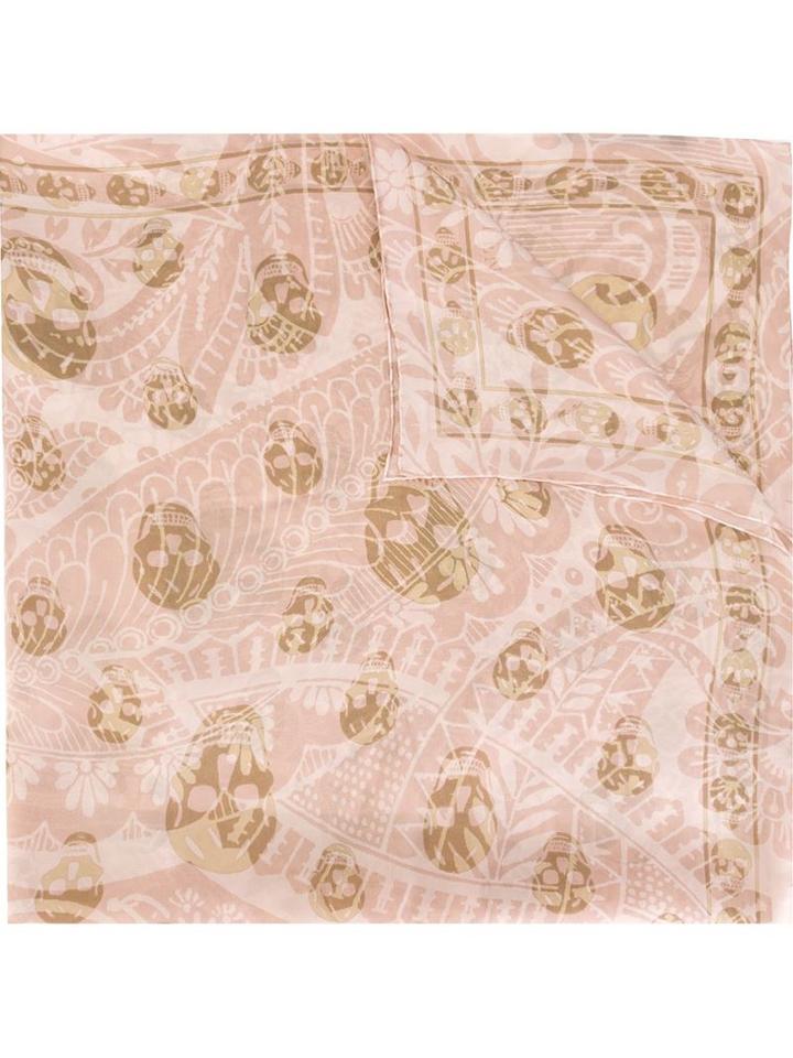 Alexander Mcqueen 'paisley Overprinted Skull' Scarf