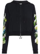 Off-white Floral Print Hoodie - Black