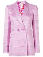 Emilio Pucci Plaid Double Breasted Blazer - Pink