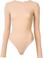 Alix Round Neck Bodysuit, Women's, Size: Medium, Nude/neutrals, Polyamide/spandex/elastane