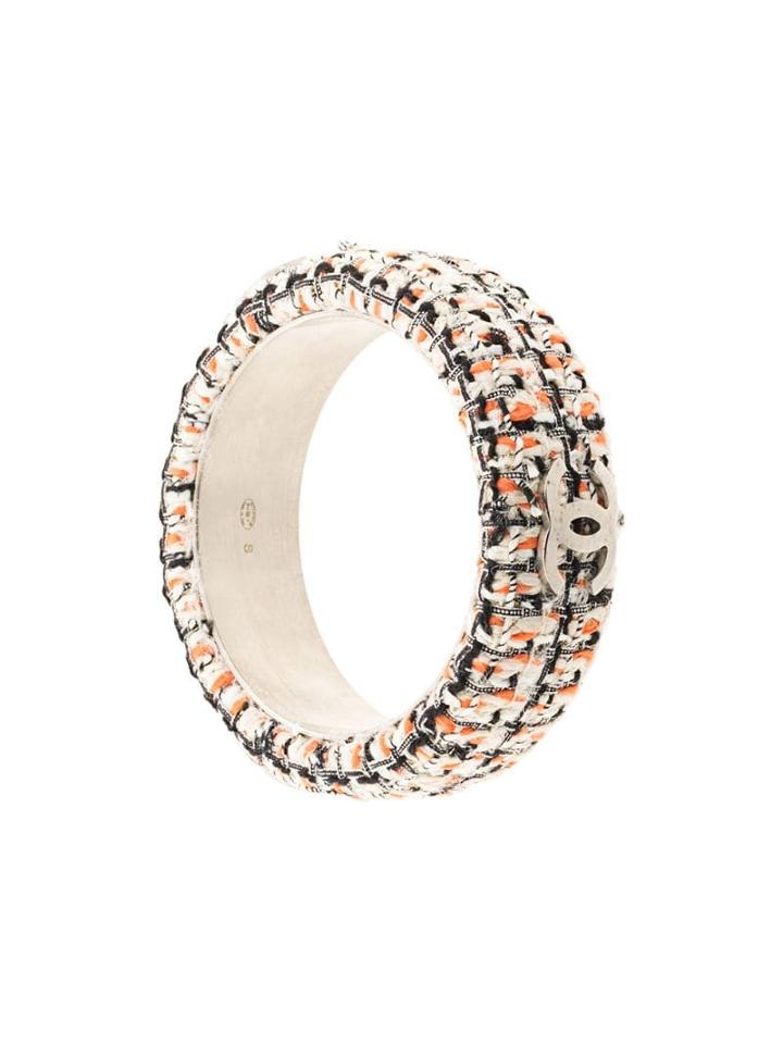 Chanel Pre-owned Tweed Embroidered Bangle - Multicolour