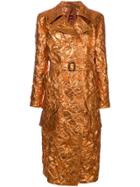 Sies Marjan Creased Metallic Trench Coat - Yellow & Orange