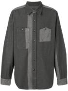 Engineered Garments Contrast Panel Asymmetric Pocket Shirt - Grey