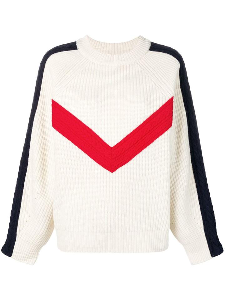 Sjyp Chevron Knitted Sweater - Neutrals