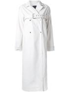 N Duo Belted Double Breasted Coat, Women's, Size: 40, White, Polyurethane