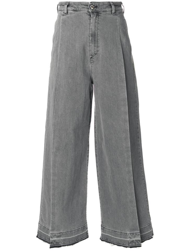 Diesel Split Front Wide Leg Jeans - Grey
