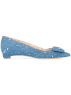Rupert Sanderson Paint Splatter Ballerina Shoes - Blue