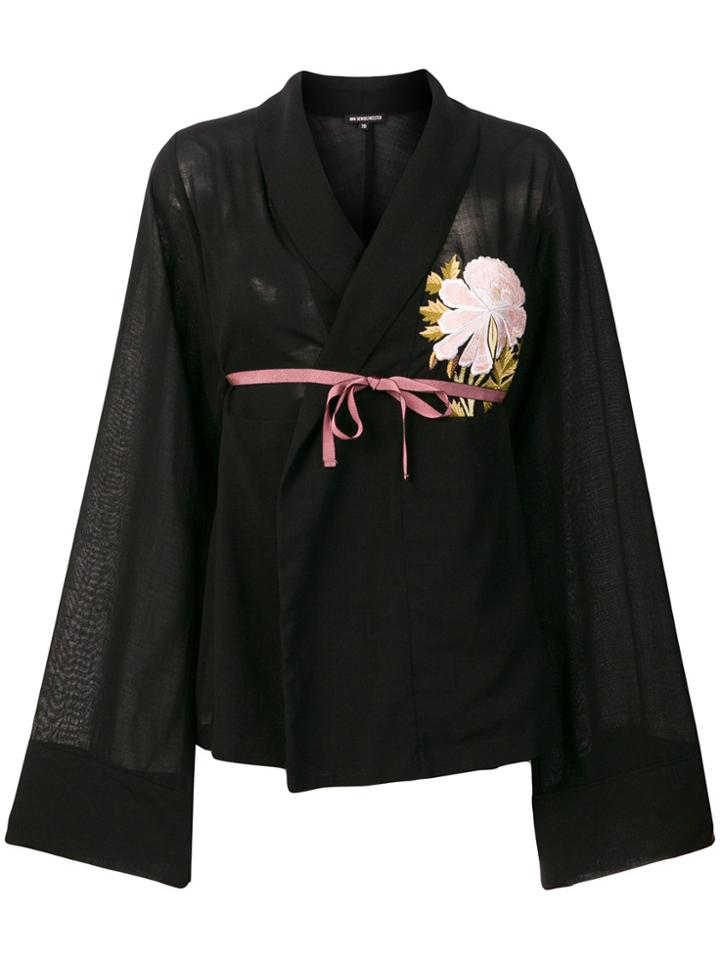 Ann Demeulemeester Wrap Style Blouse - Black