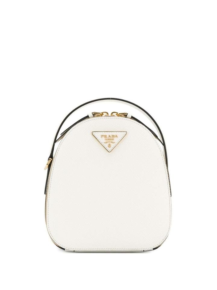 Prada Logo Plaque Backpack - White