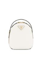 Prada Logo Plaque Backpack - White