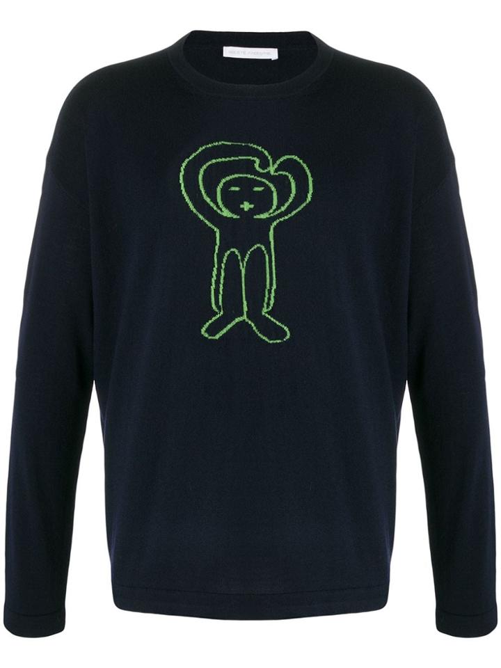 Société Anonyme Knitted Logo Jumper - Blue