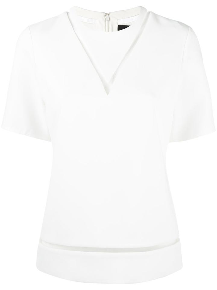 Alexander Wang Fishing Line Insert T-shirt, Women's, Size: 2, White, Polyester/triacetate/spandex/elastane