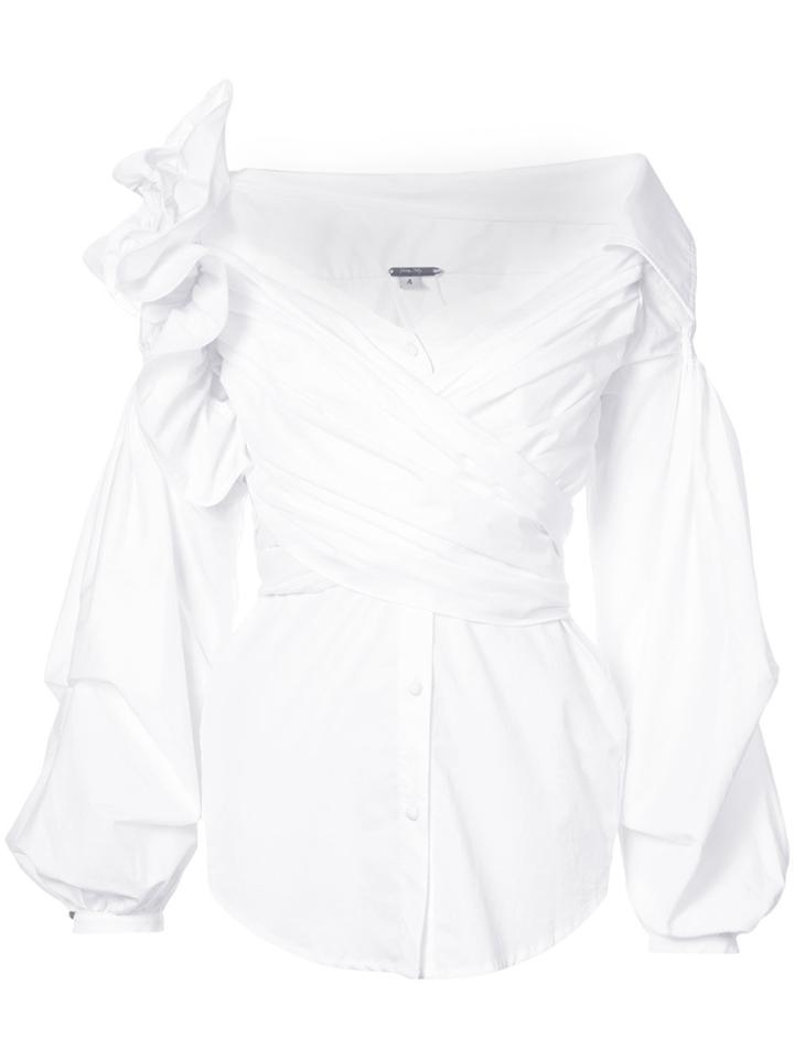 Johanna Ortiz Asymmetric Off-the-shoulder Shirt - White