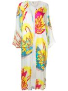 All Things Mochi Abstract Floral Print Kimono - White