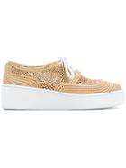 Robert Clergerie Lace Up Sneakers - Nude & Neutrals