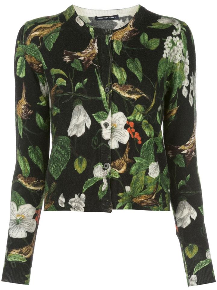 Samantha Sung Carolina Printed Cardigan - Black