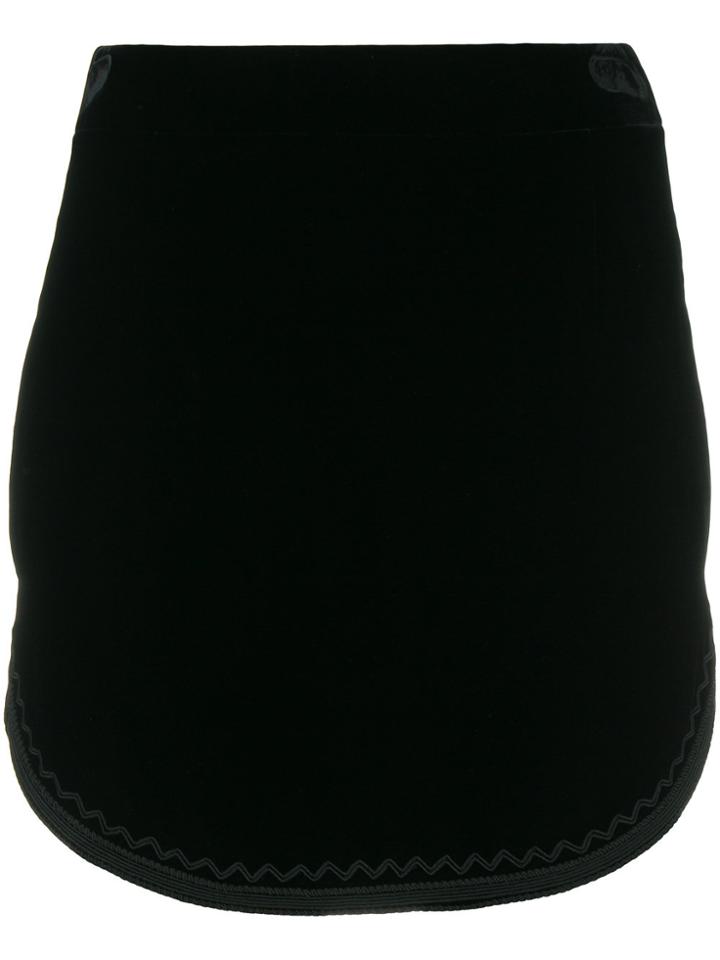 Saint Laurent Passementerie Embroidered Velvet Skirt - Black