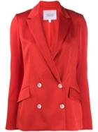 Galvan Jones Double-breasted Satin Jacket - Red