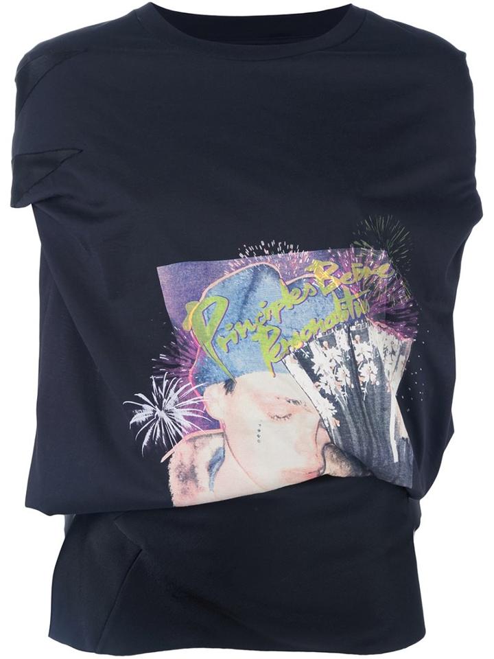 Maison Margiela Printed Cut Out Detail Top