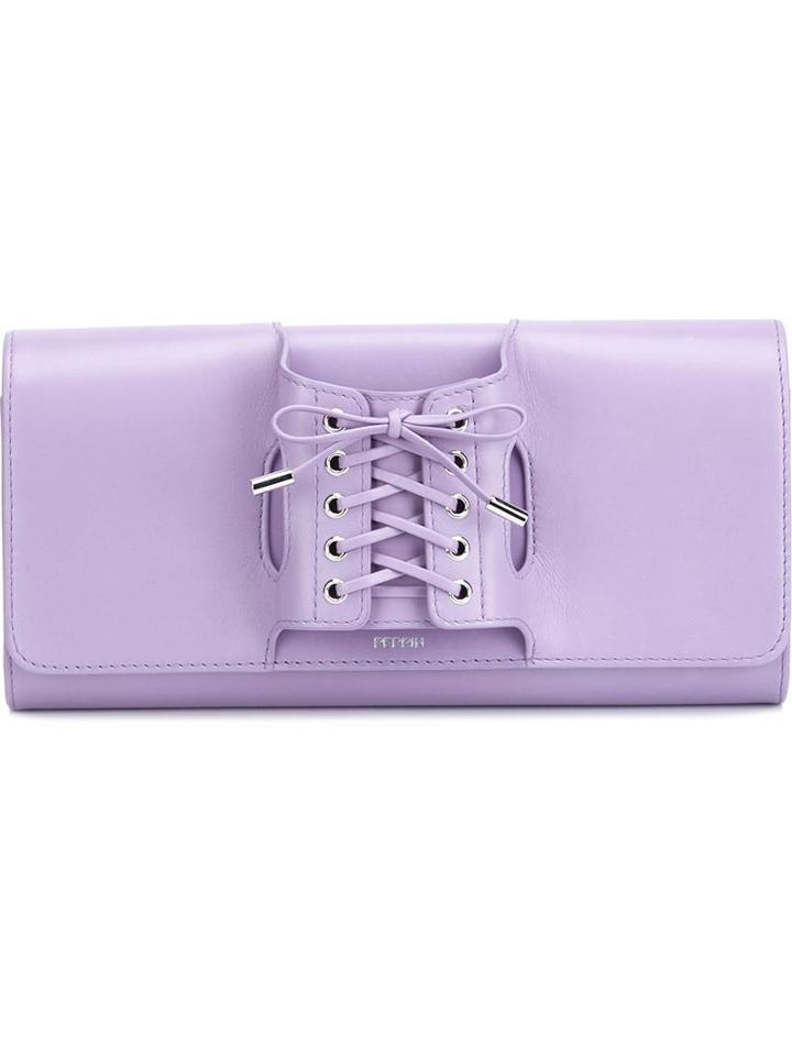 Perrin Paris Lace-up Glove Clutch