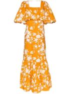 Johanna Ortiz Listen To Your Heart Floral-print Maxi Dress - Orange