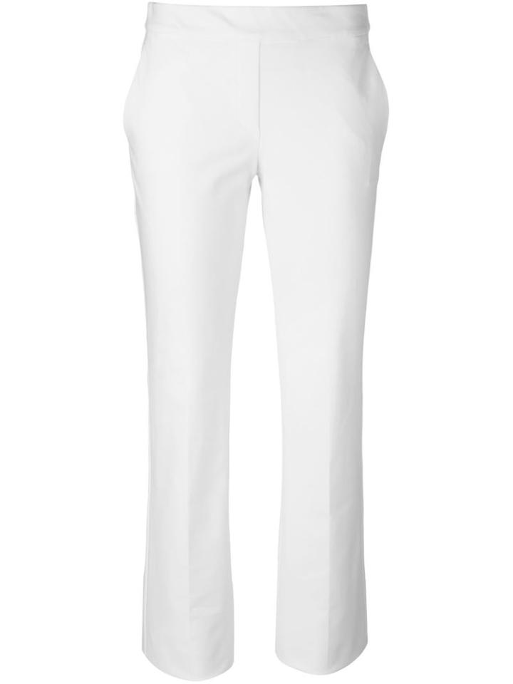 Theory Tailored Trousers, Women's, Size: 4, White, Cotton/polyamide/polyester/spandex/elastane