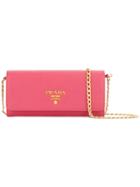 Prada Mini Saffiano Wallet Bag - Pink & Purple