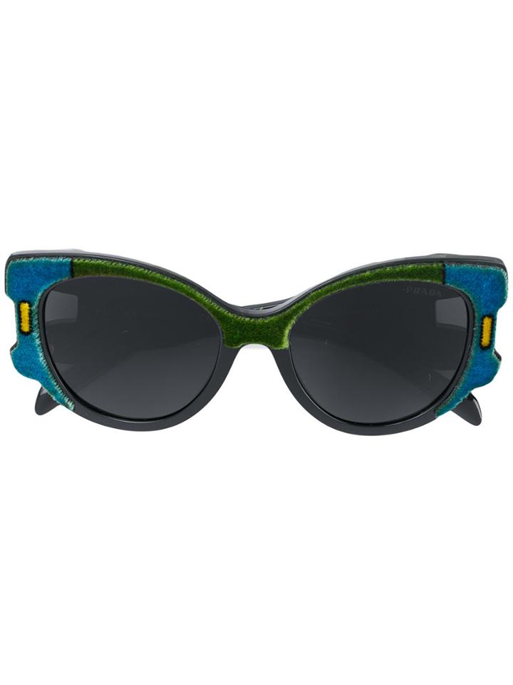 Prada Eyewear Oversized Velvet Sunglasses - Multicolour