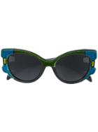 Prada Eyewear Oversized Velvet Sunglasses - Multicolour