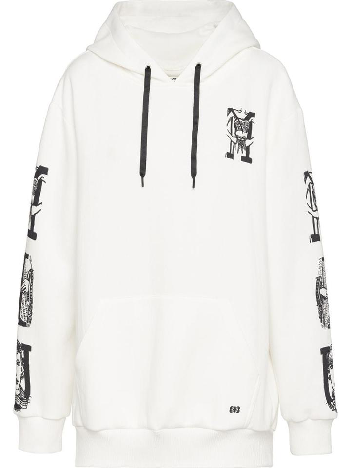 Miu Miu Printed Hoodie - White
