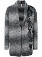 Antonio Marras Floral Patch Cardigan, Men's, Size: Medium, Grey, Acrylic/viscose/wool/alpaca