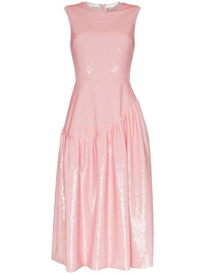 Simone Rocha Sequin Embellished Midi Dress - Pink