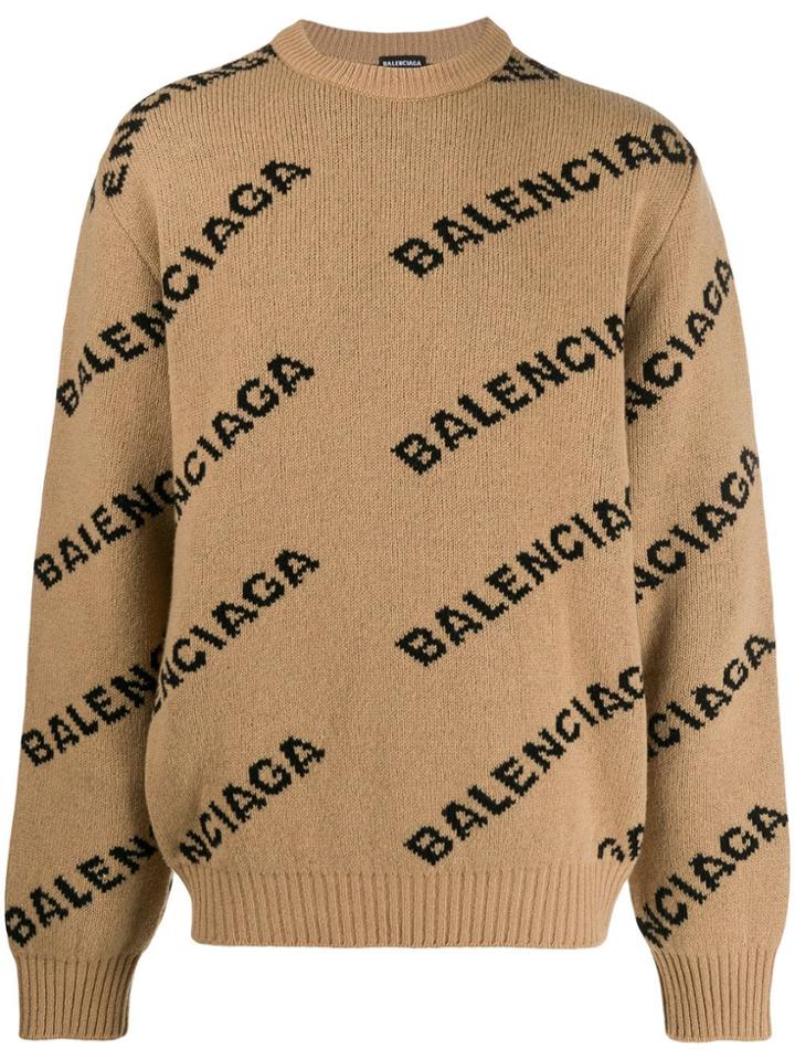 Balenciaga Logo Jumper - Neutrals