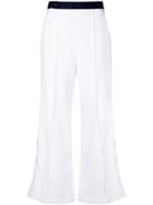 Loveless Flared Button Trousers - White