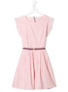 Tommy Hilfiger Junior Teen Frill Sleeve Broderie Anglaise Dress - Pink